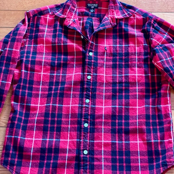 Men’s Polo Jeans Co Ralph Lauren Red and Black Plaid Flannel Shirt Size M - Picture 5 of 11